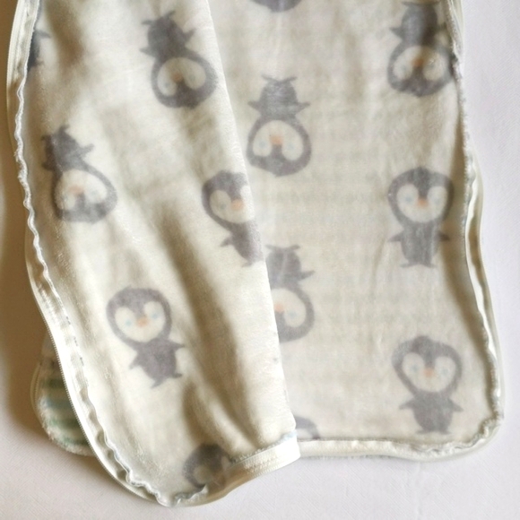 perlim pinpin fluffy striped fleece zip-up sleep sack 0-6 months baby 1.5 TOGS - Picture 6 of 8